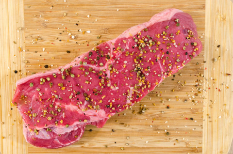 dinner ribeye steak peppercorn sauce rosemary